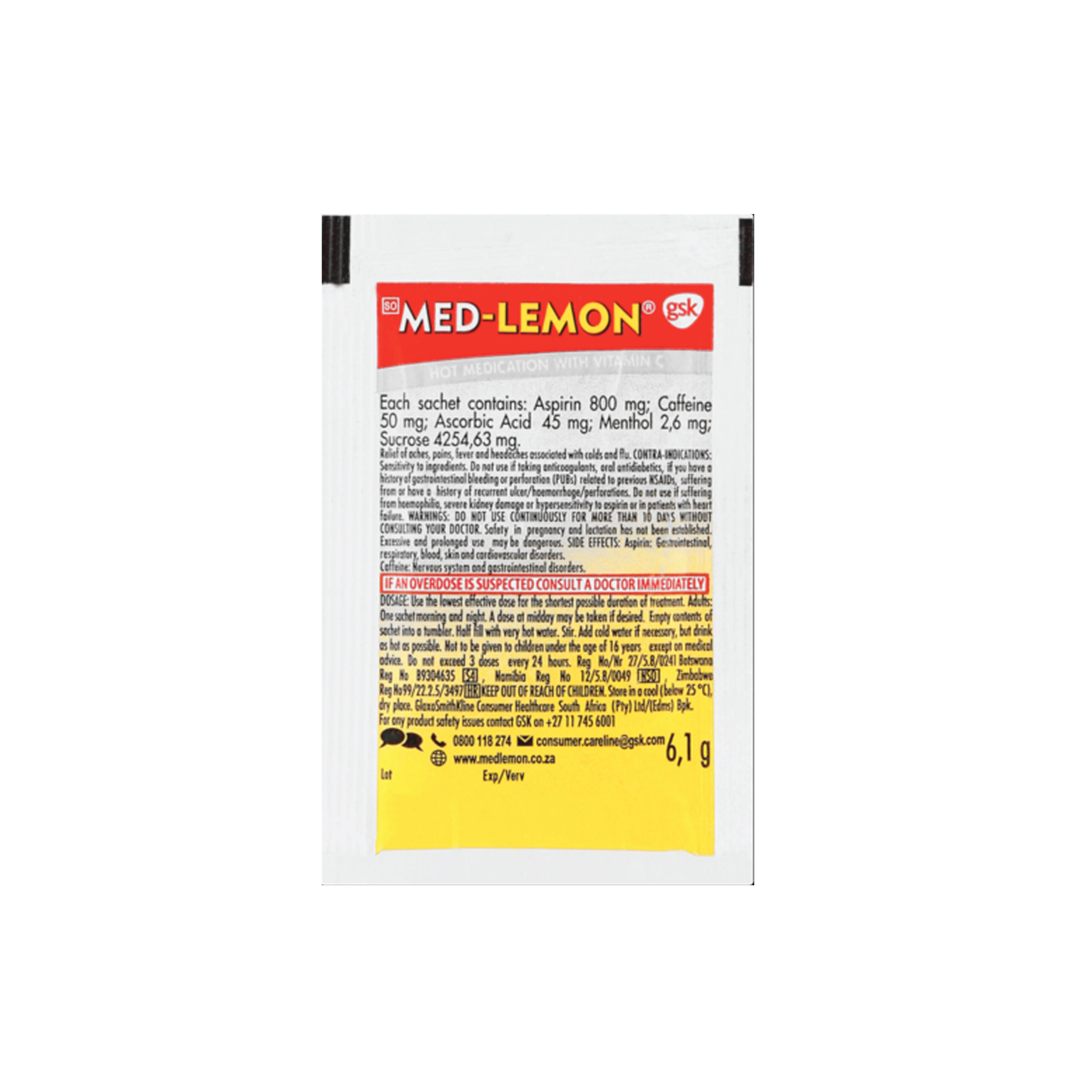 Med Lemon Single Sachet Reg Vitamin C