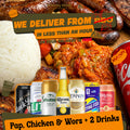 Pap, Chicken & Wors + 2 Drinks