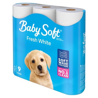 Baby Soft White 2 Ply Toilet Paper 9 Pack
