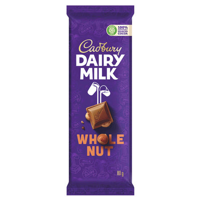 Cadbury Dairy Milk Whole Nut Chocolate Slab 80g